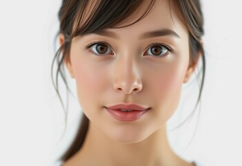 Obraz premium Half-length female portrait with soft natural lighting