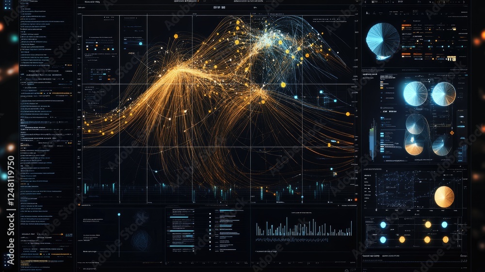 Poster A detailed radar chart displayed on a digital screen, featuring multiple variables, with grid lines enhancing interpretability and clarity for data analysis and decision-making.