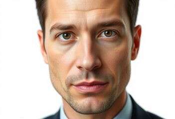 Obraz premium Male half-length portrait on white background