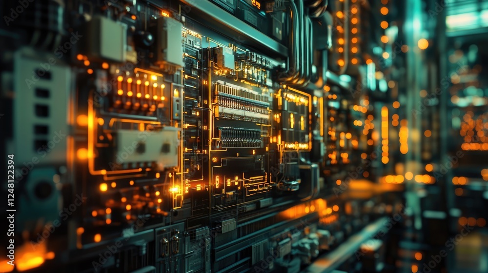 Aufkleber a detailed view of electrical relays and wiring, highlighting the critical components that enable au