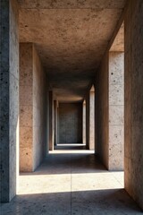 Obraz premium Geometric concrete texture, brutalist architecture style, industrial, design, grid