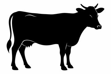 Cow silhouette icon line design template isolated