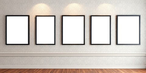 Empty picture frames on a textured wall, ready for your artwork