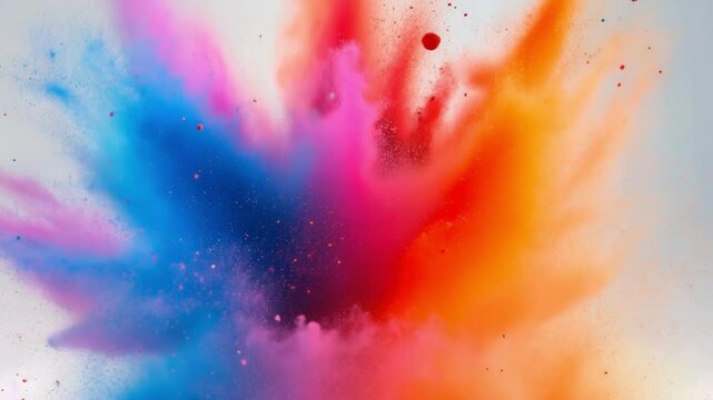 Vibrant color explosion showcases dynamic motion and artistic energy in abstract visuals