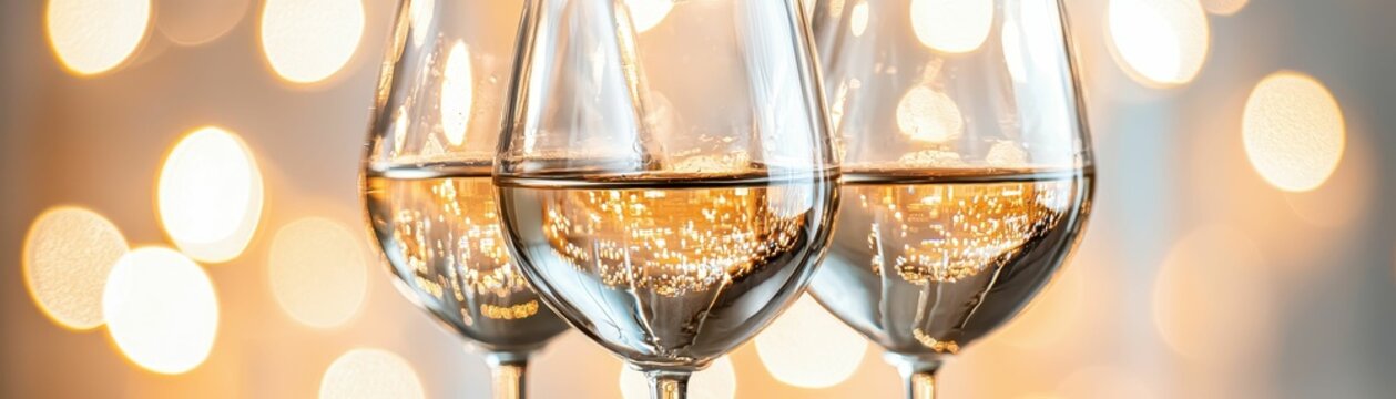 Elegant glasses filled with sparkling wine.