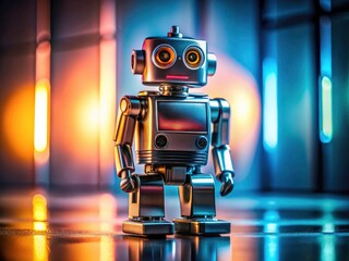 Fototapeta premium Abstract robotic arms and futuristic metal dominate this clean, simple illustration.