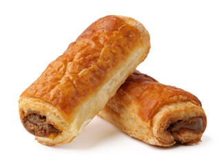 Freshly baked pastries with rich chocolate filling displayed on a clean surface