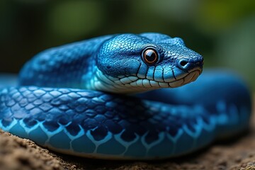 Fototapeta premium Blue venomous snake