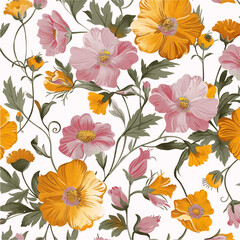 Romantic Floral Seamless Pattern