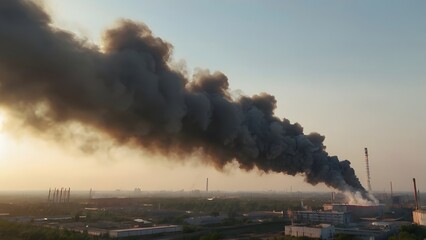 Obraz premium Smoke from factory chimneys 