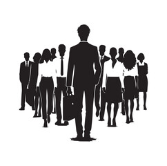 business people from back view  silhouette vector illustration