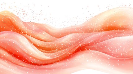 Fototapeta premium Abstract Peach Watercolor Texture Swirls with Sparkling Glitter Effect for Elegant Background Design
