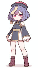 Adorable Anime Girl in Traditional Outfit