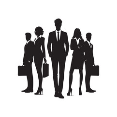 business people from back view  silhouette vector illustration