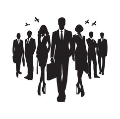 business people from back view  silhouette vector illustration