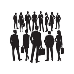 business people from back view  silhouette vector illustration