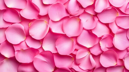 Fototapeta premium Soft Pink Rose Petals Lying Gently on White Background