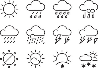 Colorful Weather Icons Set for Various Uses