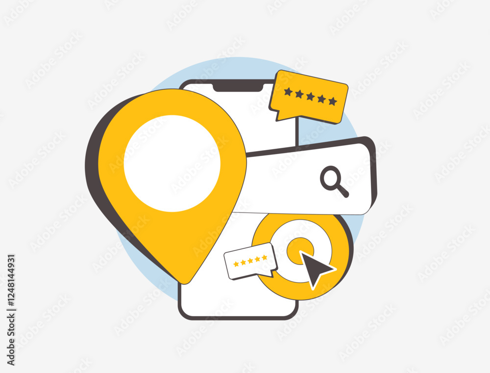 Poster hyperlocal seo optimizing local search visibility with location-based marketing, search queries and 