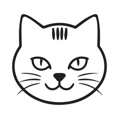 Obraz premium a cat's face, vector icon illustration