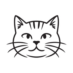 a cat's face, vector icon illustration