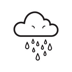 a cloud with raindrops, vector icon illustration
