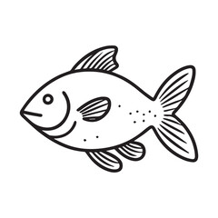 a fish, vector icon illustration