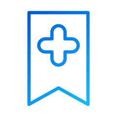 Fototapeta premium Bookmark Icon with Plus Symbol, Medical Concept