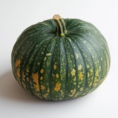 Green pumpkin on white background