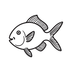 a fish, vector icon illustration