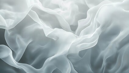 Obraz premium A 3D-rendered abstract wallpaper background featuring intricate white wavy lines, creating a fluid, undulating texture. Minimalist and modern design with soft curves, light shadows