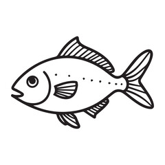 a fish, vector icon illustration