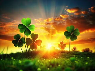 Celebrate St. Patrick's Day with this festive green shamrock silhouette background.