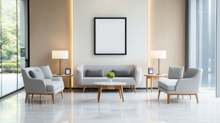 Modern and Minimalist Living Room with Comfortable Furniture and Bright Natural Light in Contemporary Interior Design