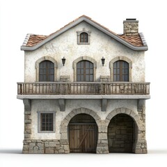 Obraz premium Old building on white background