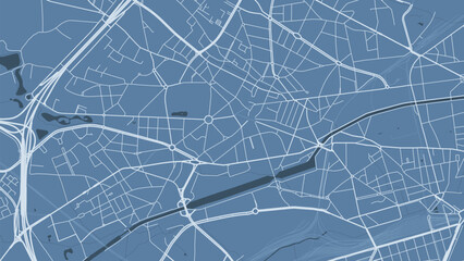 Blue Anderlecht map, city in Belgium. Streetmap municipal area. © Kostiantyn