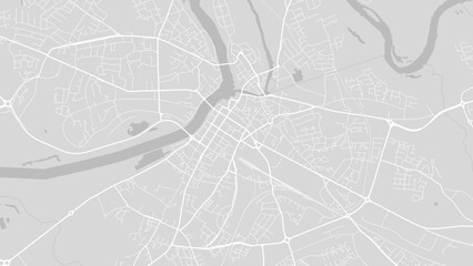 Background Limerick map, Ireland, white and light grey city poster. Vector map with roads and water.
