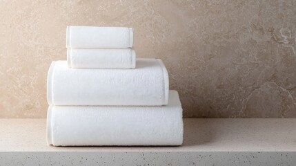 Revolutionizing Trading with AI and Automation, Stacked white towels on a neutral stone surface create a serene and minimalist aesthetic.