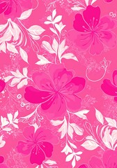 seamless pattern with pink flowers
