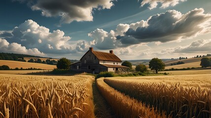 rural landscape with house