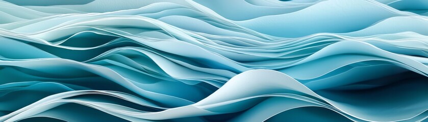 Obraz premium A serene and abstract representation of flowing water, showcasing soft blue waves and gentle curves, ideal for calming visuals.