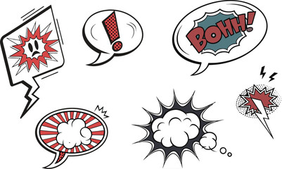  set of unique speech bubbles for a comic book.