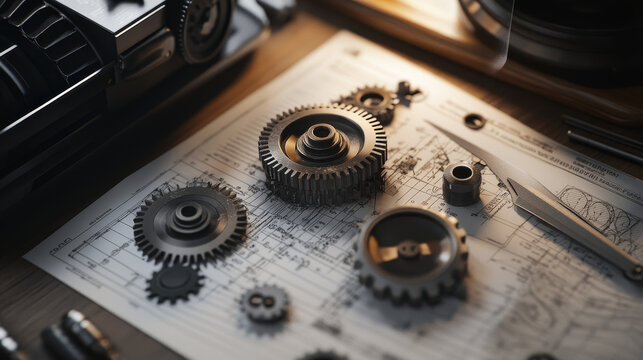Reverse engineering banner. Concept of disassemble product and research functions for analysis, upgrade, quality control. Vector landing page of back engineering with isometric gears and scanner