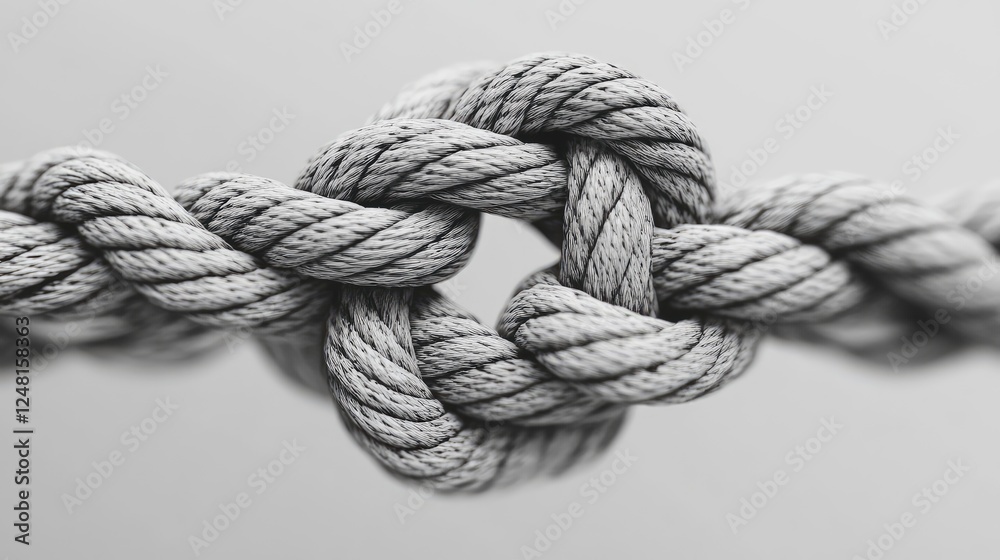 Aufkleber Amidst broken ropes, a sturdy loop knot stands resolute, embodying resilience and the strength found in unity and persistence.