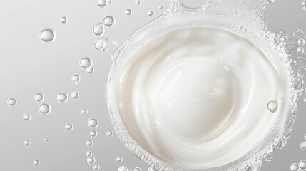 Clear liquid serum texture with bubble. Cosmetic gel drop png on transparent background. 3d shampoo product swatch. Realistic beauty face skin lotion with collagen spill top view. Body essence puddle