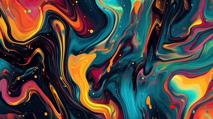 Obraz premium Abstract Colorful Swirling Paint Texture in Bright Vibrant Hues