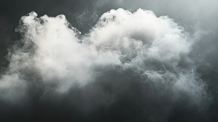 Obraz premium Soft White Clouds of Smoke in Dramatic Light Against Dark Background