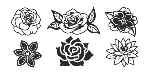 set Vintage Botanical Floral Collection – Elegant Flowers for Wedding Invitations & Design
