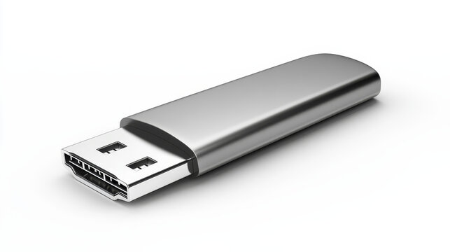 Gray USB Flash Drive isolated