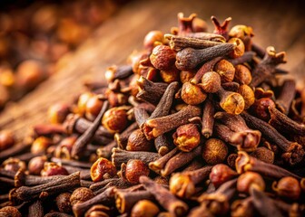 Obraz premium Fragrant whole cloves: a culinary herb and spice, showcased in a high-resolution food photograph.